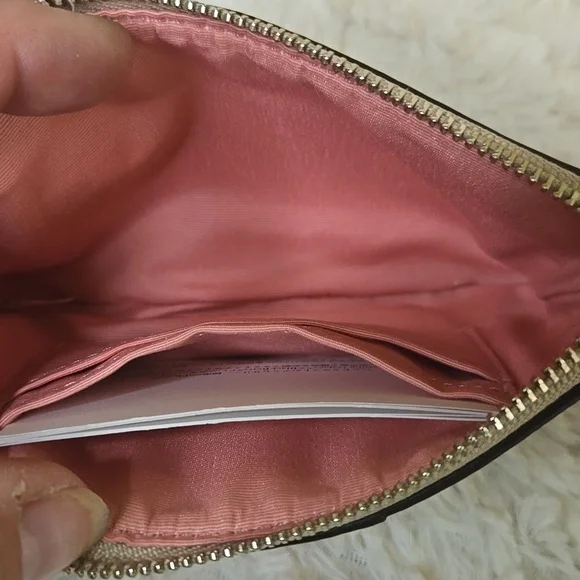 Coach Beige and Pink Wristlet With Lauren Conrad Nwt 5 Pair Of Earrings - Picture 9 of 11